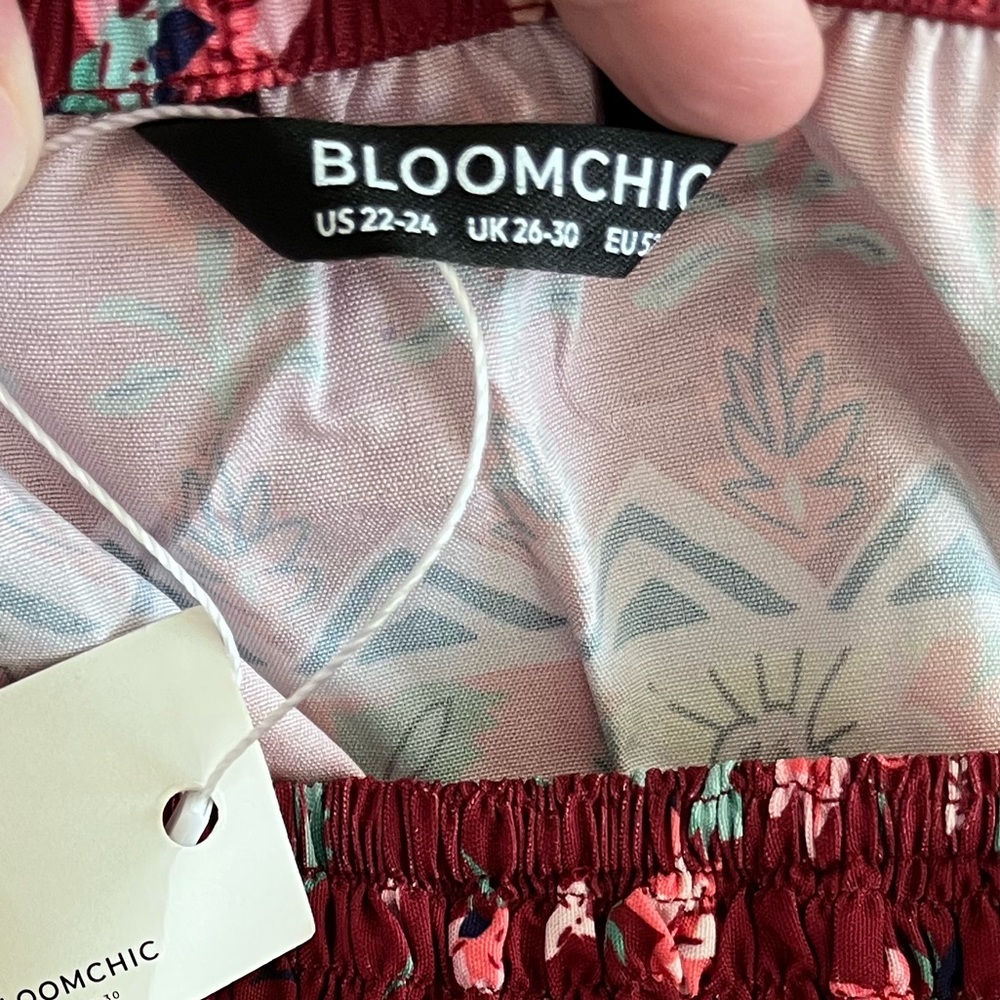 NWT Bloomchic Smocked Floral Midi Dress Size 22-24 Plus in Pink and Red - Picture 7 of 13